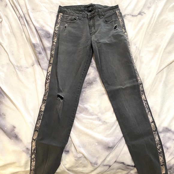 Grey Snakeprint Jeans - Picture 1 of 3